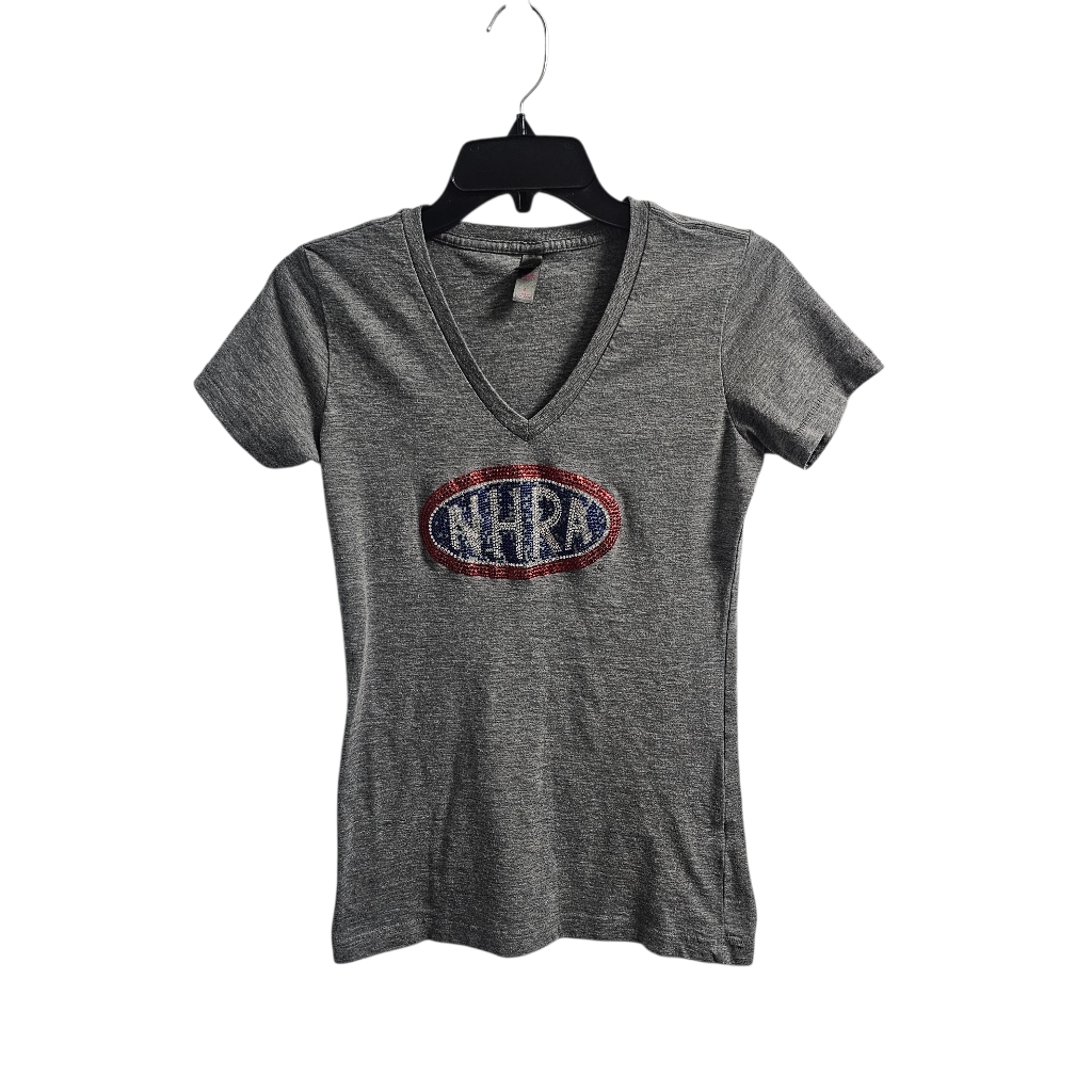 District Grey Nhra V-Neck Top Women's Small